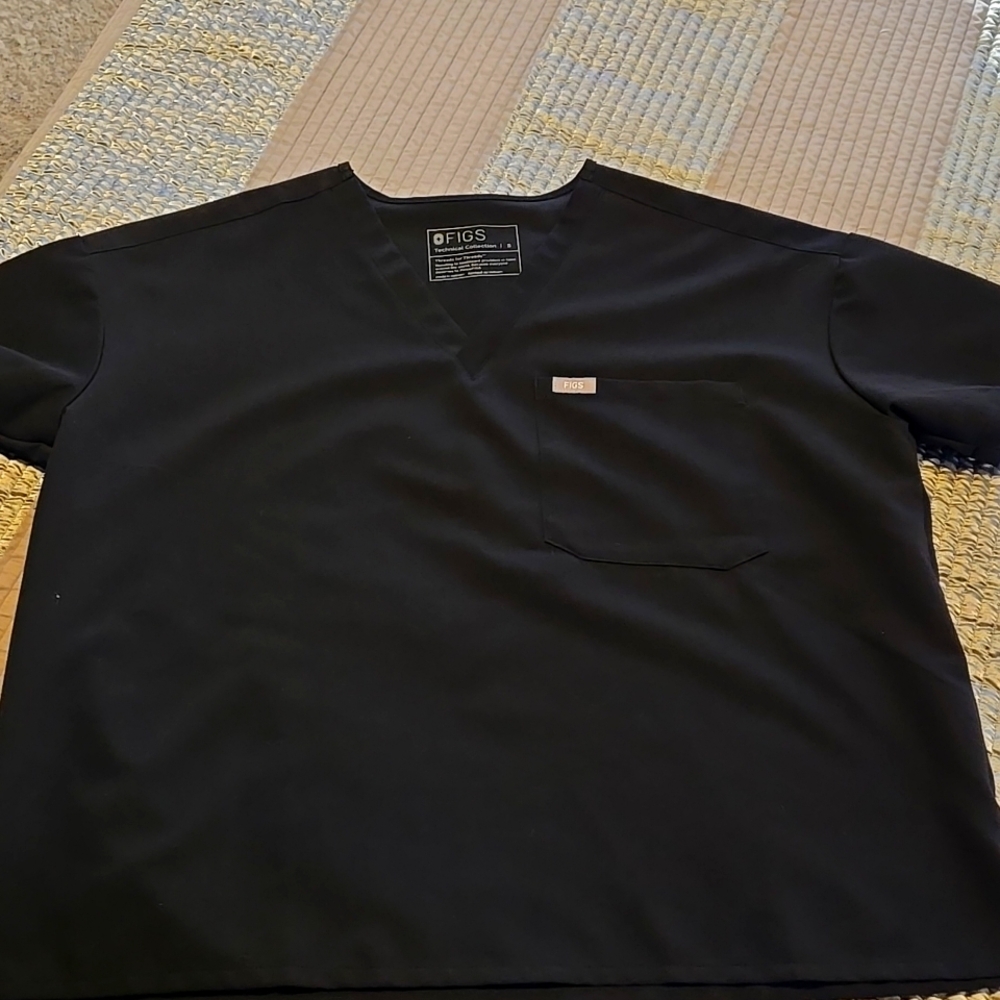 Figs womens black scrub top
